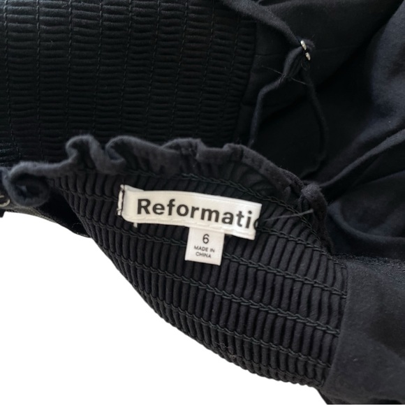 Reformation Talina Black Organic Cotton Top 6 - Picture 7 of 8